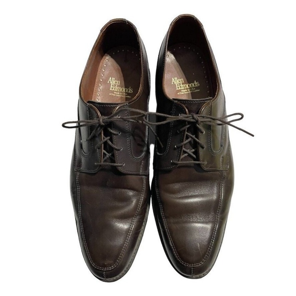 Allen Edmonds Montgomery Mens 10 D Dark Brown Leather Split Toe Derby Shoes USA